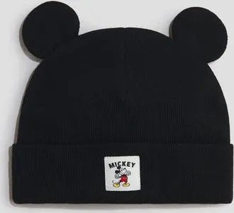 H&M Beanie With Ear Appliqu&eacute; in Black/mickey Mouse at Nordstrom, Size 6-12M