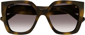 Gucci Gg 1300S Oversized Vierkante Zonnebril - Dames - Zonnebrillen - Bruin - 55 MM - Nylon - Accessoires