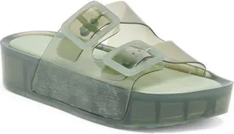 Dolce Vita Julio X Platform Sandal in Olive Vinyl at Nordstrom, Size 10