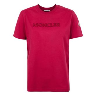 Moncler T-Shirts, female, Red, Size: S T-Shirts