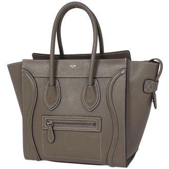 Celine Grayish Leather Handbag Tote Bag (Pre-Owned)
