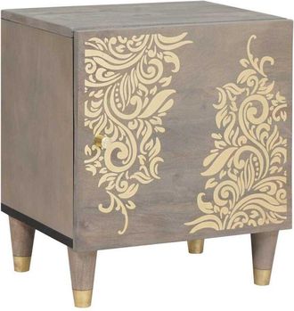 vidaXL Bedside Cabinet Grey 40 x 33 x 46 cm Solid mango wood vidaXL