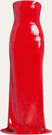 Sergio Hudson Strapless Sequined Gown