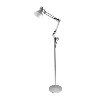 Trade Shop Trade Shop Traesio - Trade Shop - Lampada A Piantana Da Terra Braccio Orientabile Luce Lettura In Metallo E27 D15 - Plata