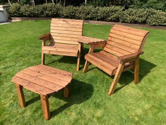 Charles Taylor Trading Grand Twin Set Angled With Coffee Table in Brown