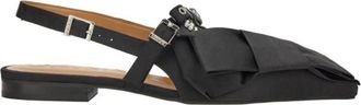 Ganni Big Bow Slingback Ballerinas - Dames - Ballerinas - Zwart - 36 EU - Leer - Schoenen