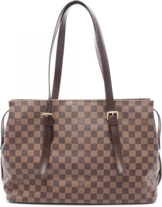 Louis Vuitton Brown Damier Canvas Coated Canvas Damier Canvas Leather Handbag Tote Bag (Pre-Owned)