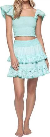 PQ Swim Ari Eyelet Skirt In Turquoise