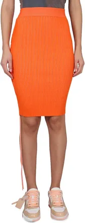 Off-white Cut-Out Design Skirt - Orange