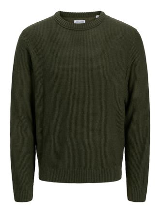 Jack & Jones Strickpullover JACK & JONES JJROY KNIT CREW NECK AW25, Herren, Gr. XS, duffel bag, Strick, Obermaterial: 100% Polyacryl, unifarben, relaxed fit, Rundh