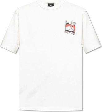Paul Smith T-shirt met print - Heren - T-shirts - Wit - 2XL - Katoen - Tops