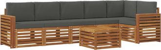 vidaXL Conjunto De Sof&aacute;s De Exterior 7 Uds. Natural Y Antracita Vidaxl