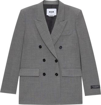 Msgm Dubbele-knoop Jas - Dames - Blazers - Grijs - XS - Wol - Jassen