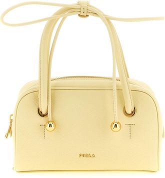 Furla Poppy Mini Dome - Dames - Handtassen - Geel - ONE Size - Leer - Tassen