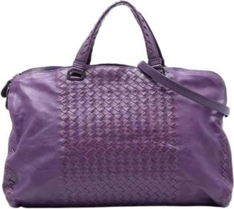 Bottega Veneta Pre-owned Weekend Bags, female, Purple, Size: ONE SIZE Pre-owned Satchel