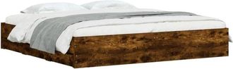 vidaXL Cama con cajones madera de ingeniería roble ahumado 160x200 cm Vidaxl