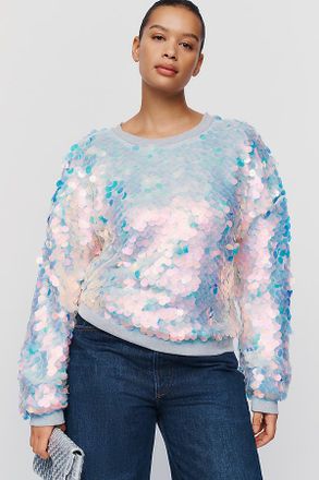 Maeve Sequined Crew Neck Sweatshirt