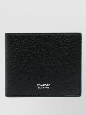 Tom Ford grain leather t line bi fold card wallet