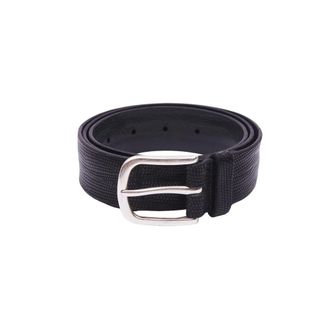 Orciani Belts, male, Black, 95 CM, Embossed leather belt with scale effect
