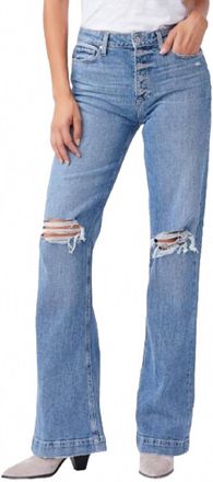 Paige Leenah Wide-Leg Jeans In Magda Destructed