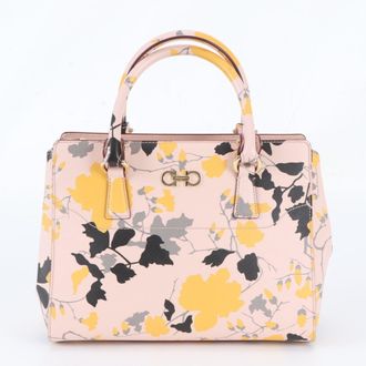 Ferragamo Pink Yellow Leather Handbag Tote Bag (Pre-Owned)