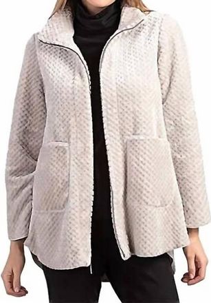 Habitat Zip Front Sherpa Car Coat In Putty