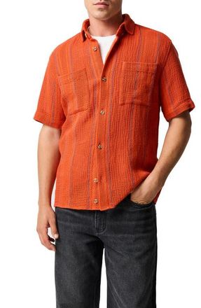 Rodd & Gunn Point Break Short Sleeve Button-Up Shirt in Tangerine at Nordstrom, Size Xx-Large