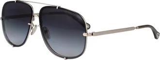 Chlo&eacute; Womens Sunglasses Silver-Silver-Grey Metal Silver/silver/grey