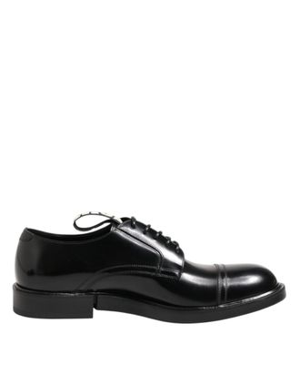 Dolce & Gabbana Black Leather Dress Lace Up Men Formal Mens Shoes