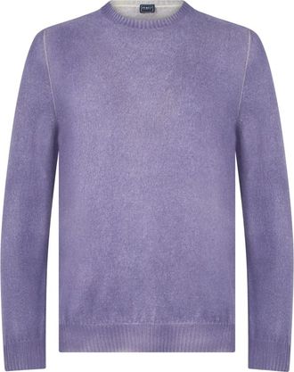 Fedeli Ronde Hals Trui - Heren - Cashmere truien - Paars - L - Kasjmier - Truien & Vesten