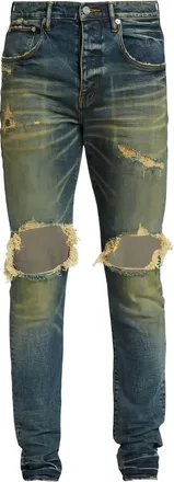 Purple ripped-detail jeans - men - Cotton/Spandex/Elastane - 29 - Blue