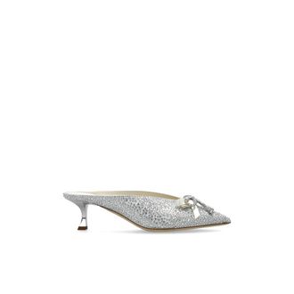 Jimmy Choo London Auria Mule 50 - Dames - Muiltjes - Grijs - 37 EU - Leer - Schoenen