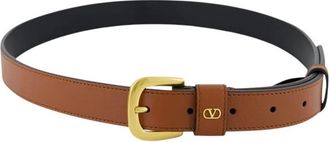 Valentino Garavani Accessoires, Heren, Bruin, 90 CM, Leer, VLogo Signature Riem