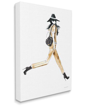 Stupell Industries High Profile Fashion Female Glam Walking Pose Stretched Canvas Wall Art By Mercedes Lopez Charro