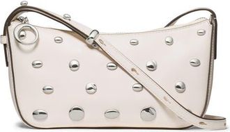 Kate Spade New York halo studded fine grain leather crossbody in Cream at Nordstrom