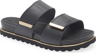 Chocolat Blu Candi Slide Sandal in Black Leather at Nordstrom, Size 8-8.5Us