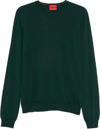 BOSS crew-neck sweater - men - Virgin Wool - L - Green