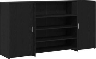 vidaXL vidaXL Reception Desk Black Oak 200x50x103.5 cm Engineered Wood