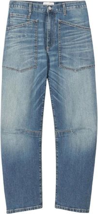 Nili Lotan Shon Wide Jeans - Dames - Cropped Jeans - Blauw - W24 - Katoen - Jeans
