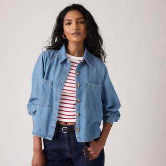 Levi's Tini Long Sleeve Utility Shirt - Womens - XS - Blue