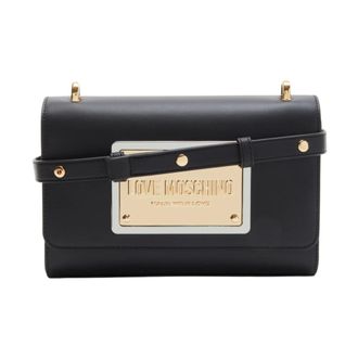 Love Moschino Tassen, Dames, Zwart, ONE Size, Vitello Faux Leather Crossbody Tas