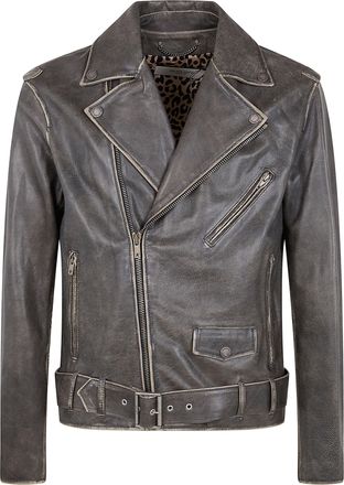 Golden Goose Golden MS Chiodo Jacket Distressed Bull Leather