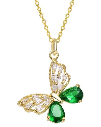 Rachel Glauber 14K Plated Cz Butterfly Necklace