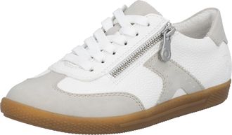 Rieker Sneaker RIEKER, Damen, Gr. 36, grau (wei&szlig;, hellgrau), Lederimitat, kontrastfarbene Details, Schuhe Sneaker, Halbschuh, Freizeitschuh, Schn&uuml;rschuh mit 