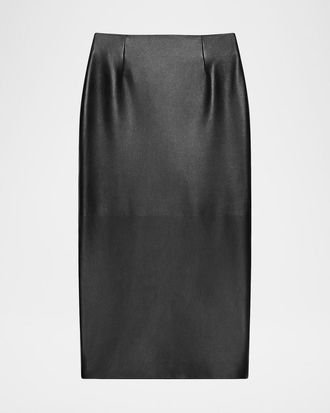 Givenchy Leather Midi Pencil Skirt