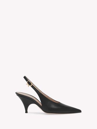 Gianvito Rossi Sofia Sling 70 in Black Leather at Nordstrom, Size 37.5