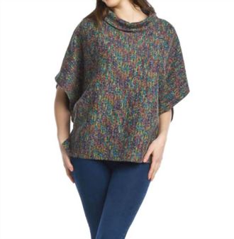Papillon Poncho Style Sweater In Black Multi