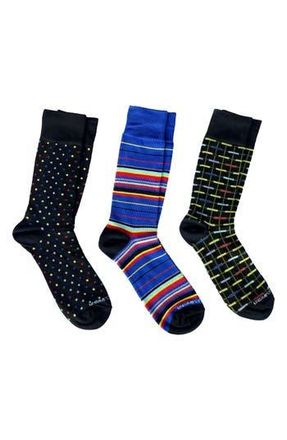 Unsimply Stitched Assorted 3-Pack Crew Socks in Multicolor Black at Nordstrom Rack