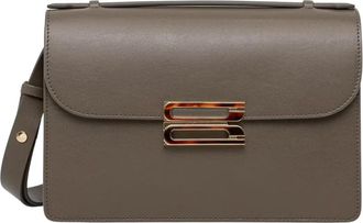 Victoria Beckham Dorian Leren Schoudertas - Dames - Schoudertassen - Bruin - ONE Size - Leer - Tassen
