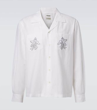 Bode Embroidered cotton and silk shirt